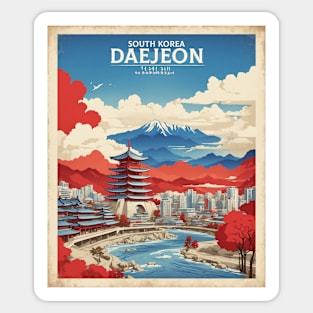 Daejeon South Korea Travel Tourism Retro Vintage Sticker